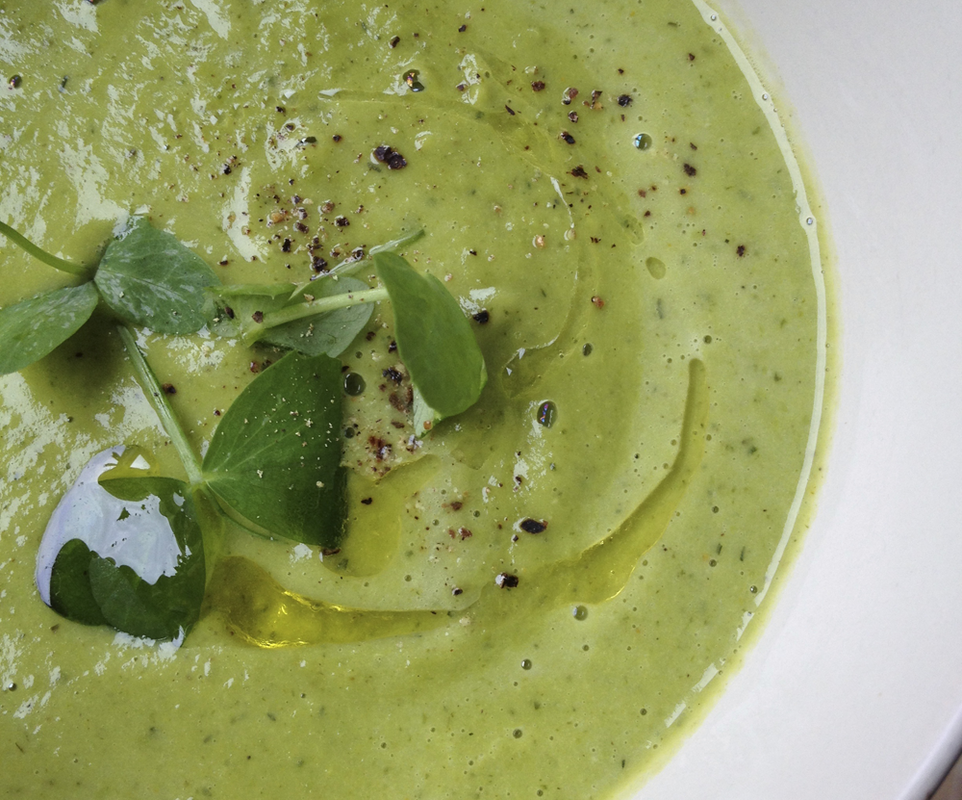 spring pea soup {wholly rooted}