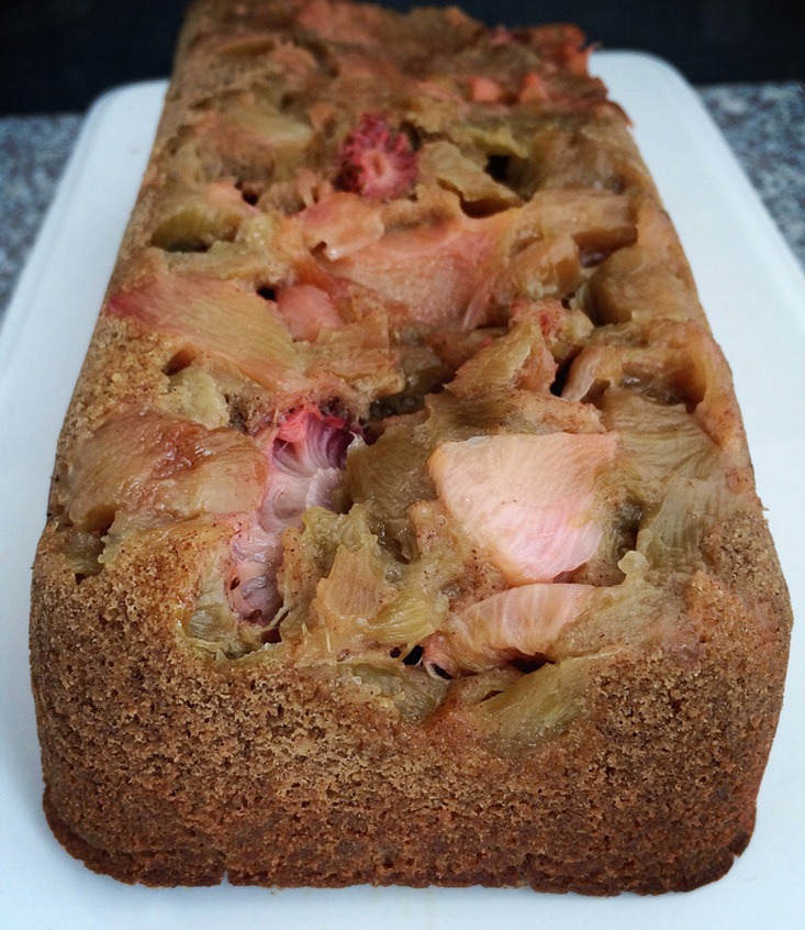 Gluten Free/Dairy Free Rhubarb Upside Down Cake {wholly rooted}